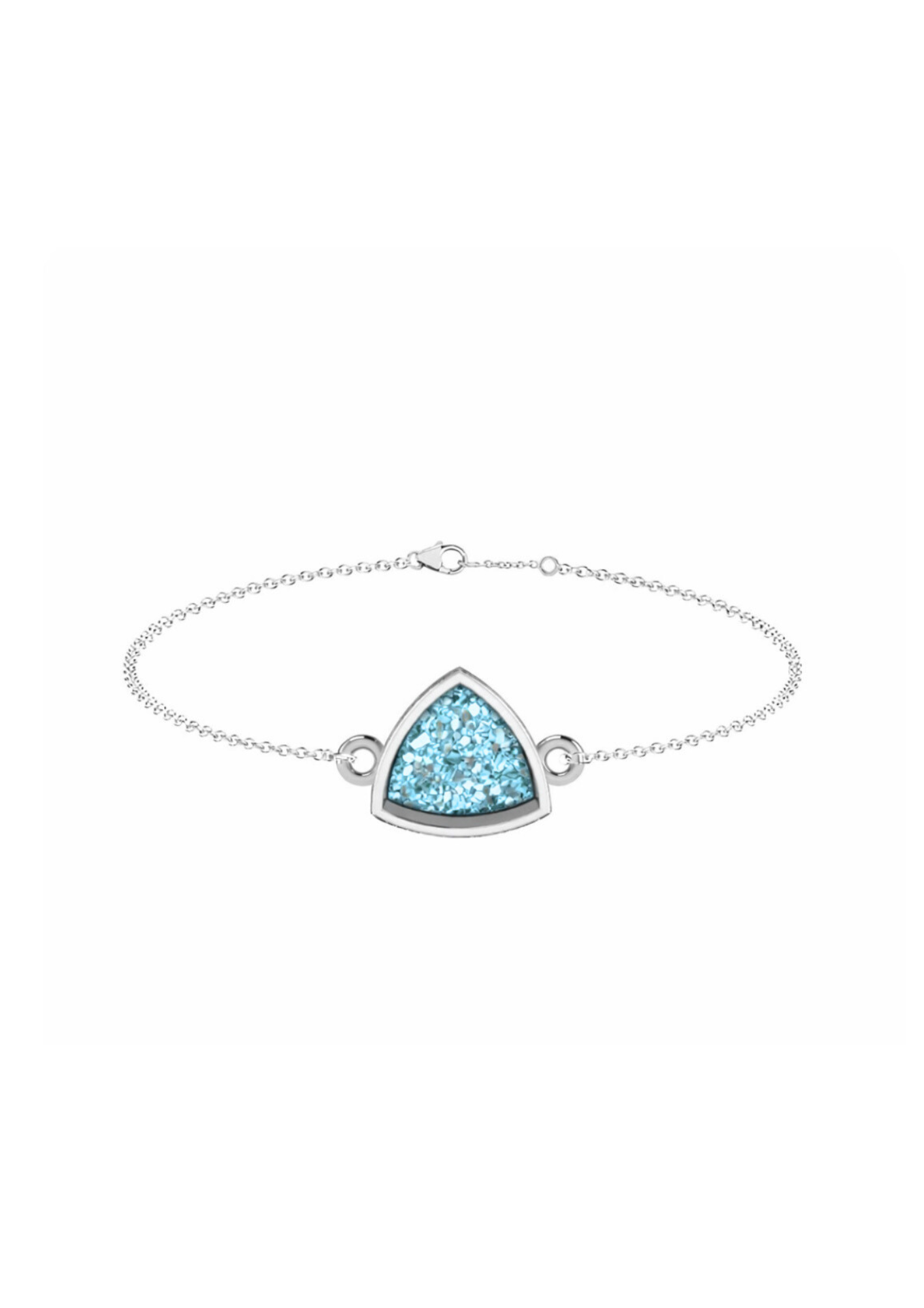 Memorial Sterling Silver Curved Triangle Bracelet