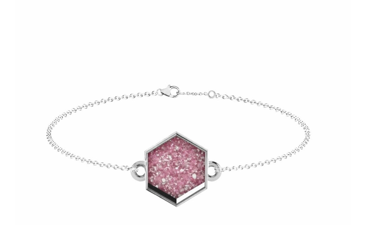 Memorial Sterling Silver Hexagon Bracelet