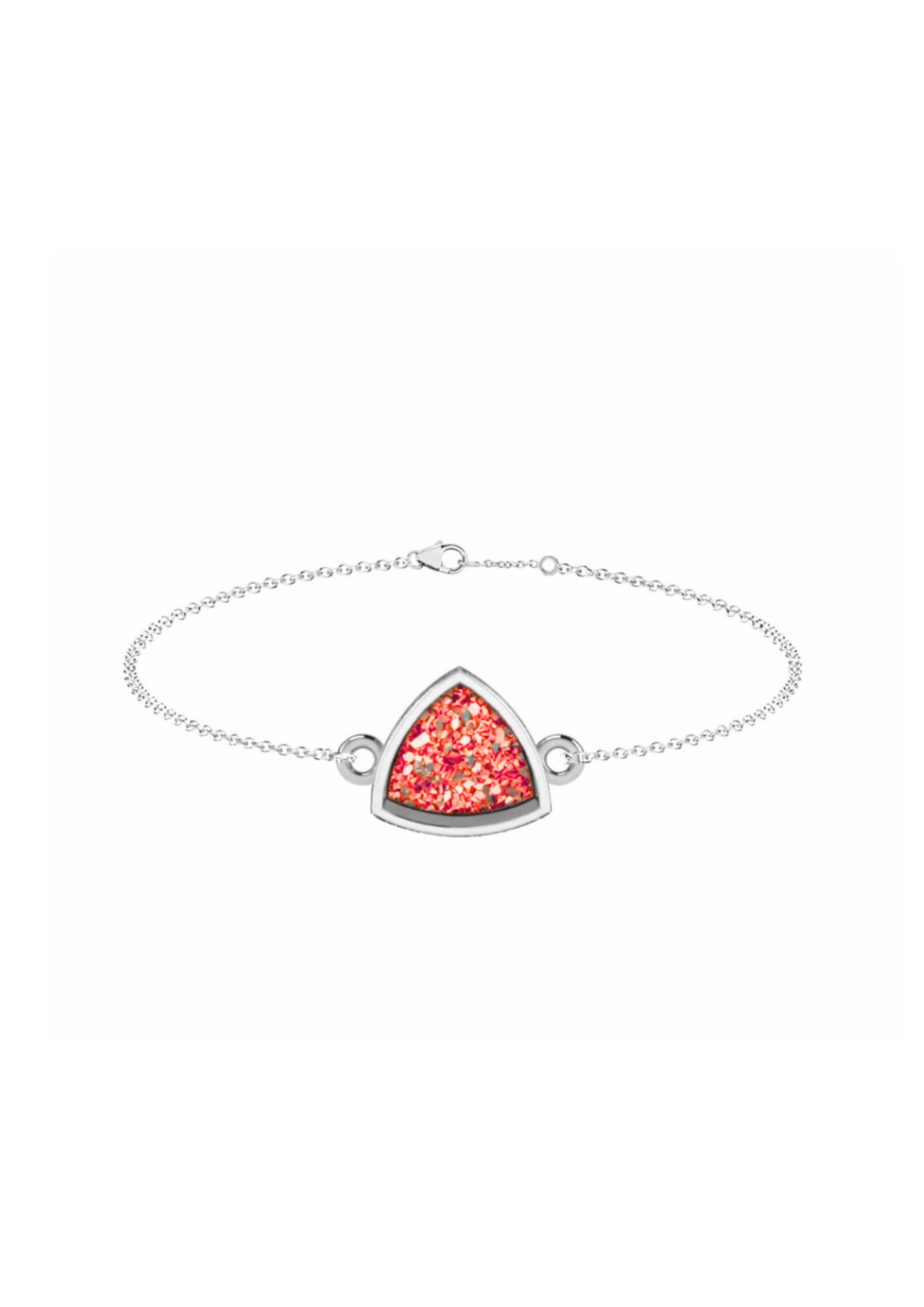 Memorial Sterling Silver Curved Triangle Bracelet