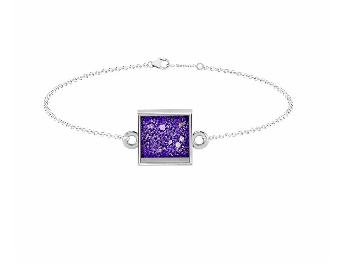 Memorial Sterling Silver Square Bracelet