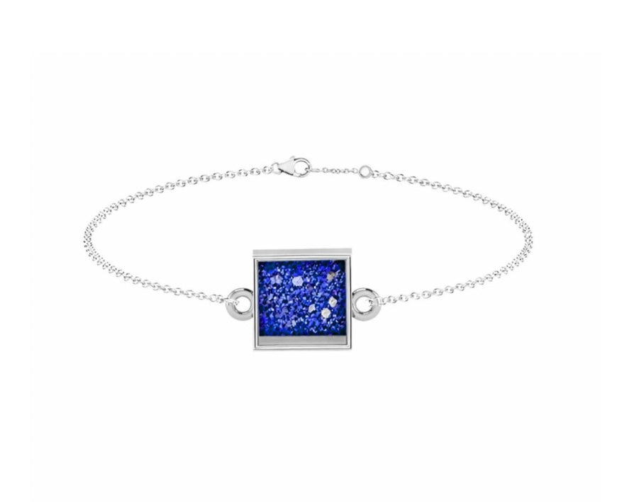 Memorial Sterling Silver Square Bracelet