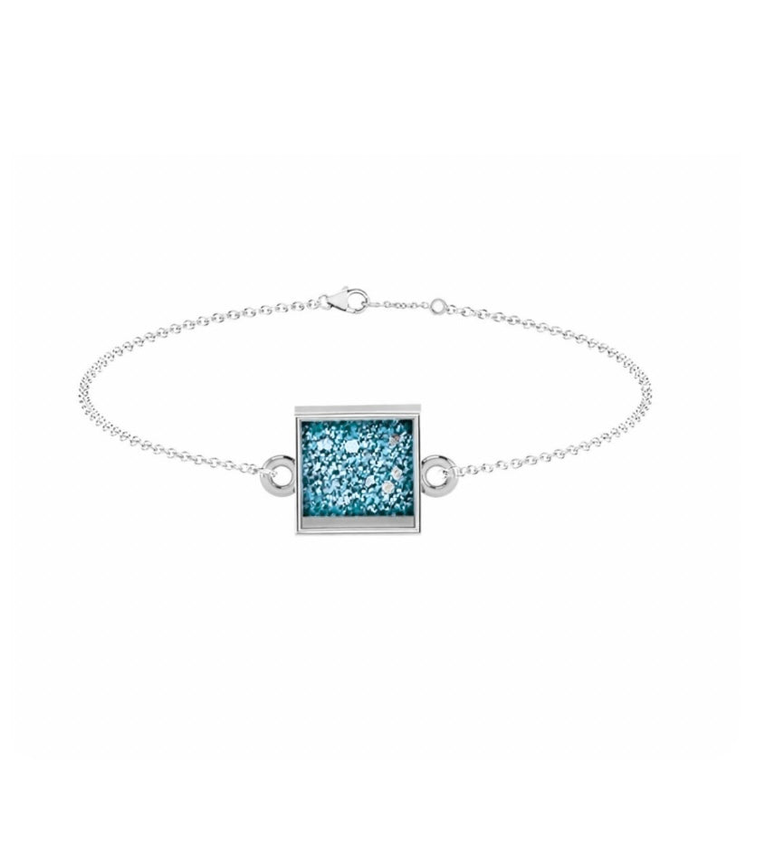 Memorial Sterling Silver Square Bracelet