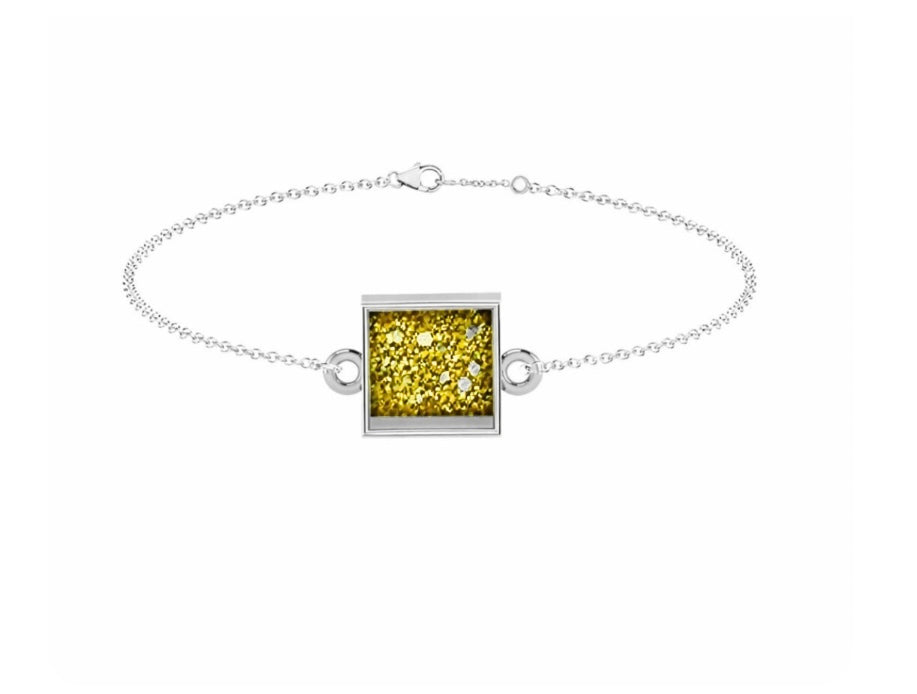 Memorial Sterling Silver Square Bracelet