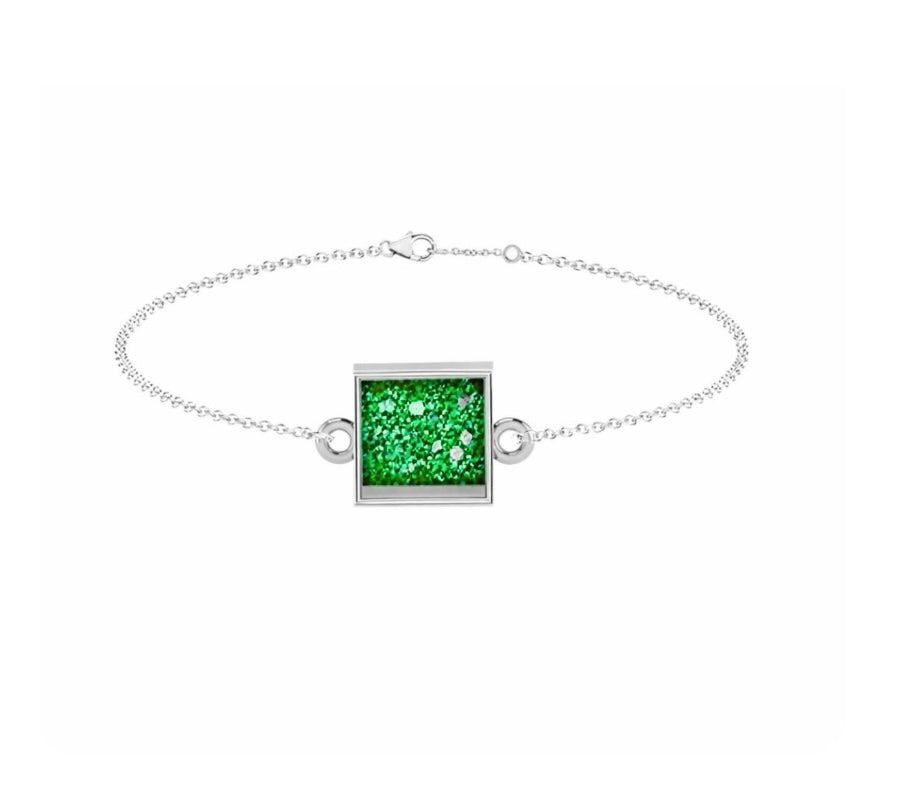 Memorial Sterling Silver Square Bracelet