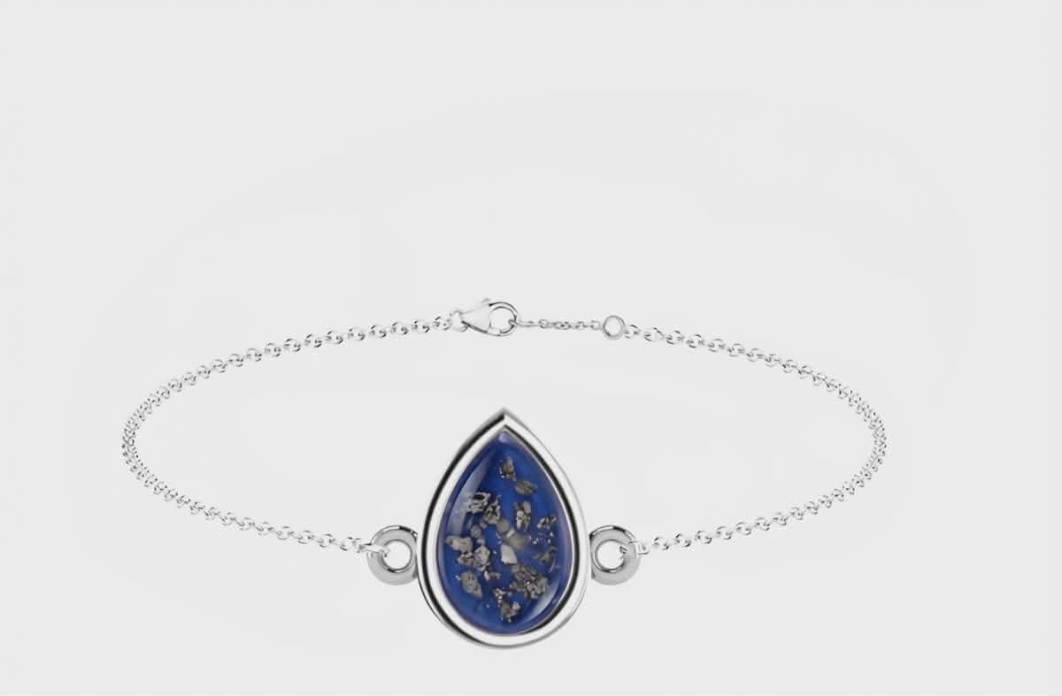 Memorial Sterling Silver Pear Drop Bracelet