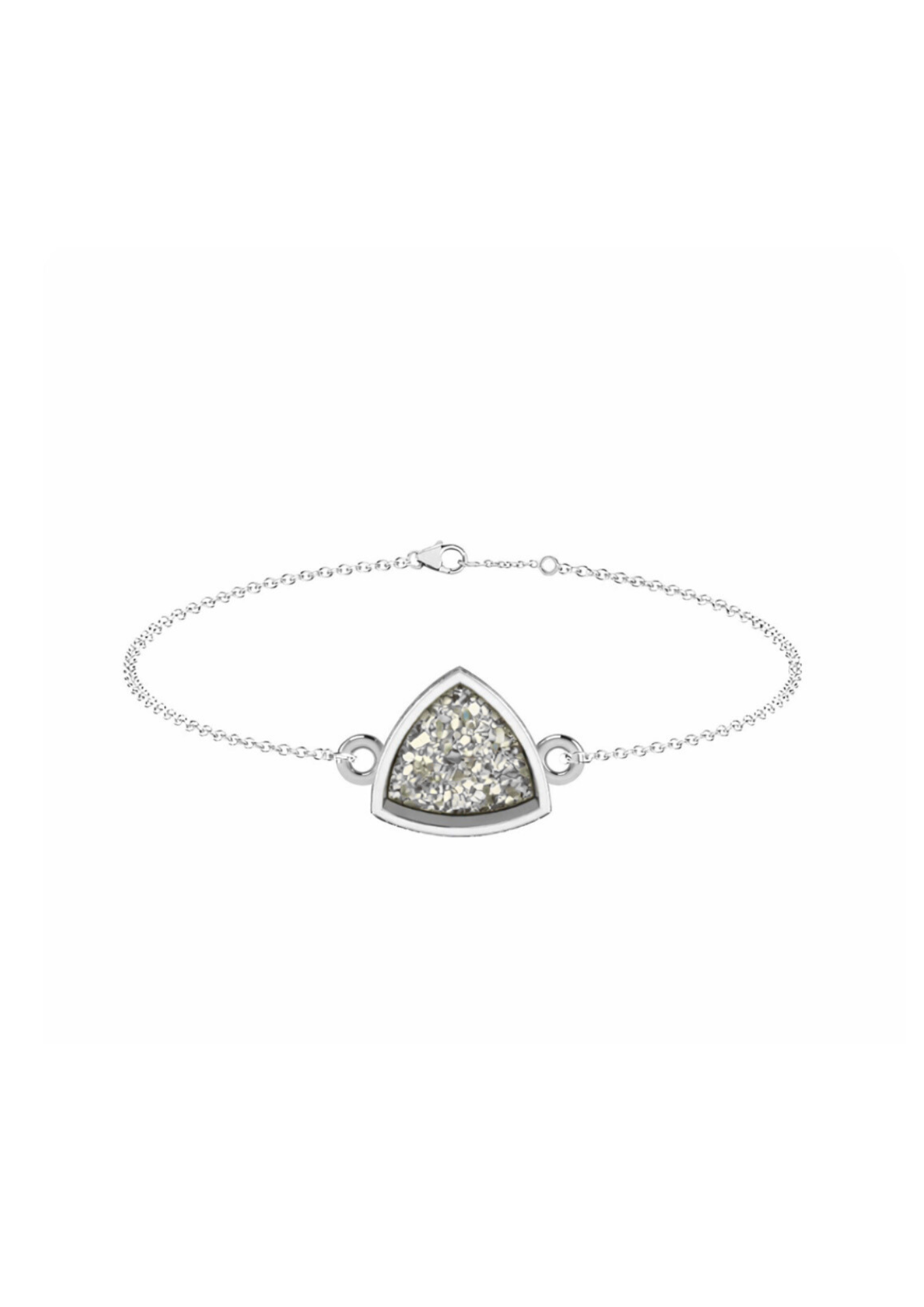 Memorial Sterling Silver Curved Triangle Bracelet