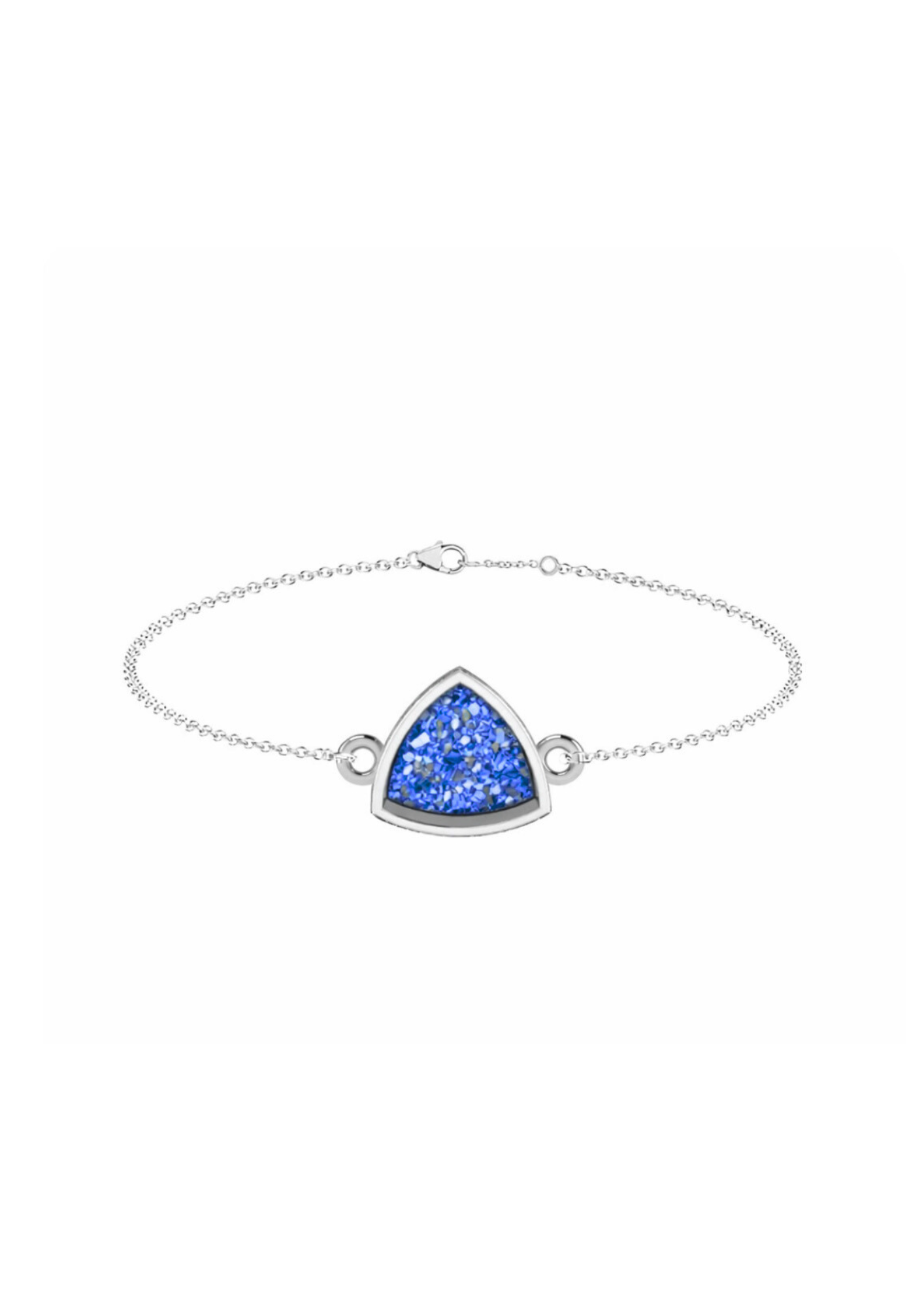Memorial Sterling Silver Curved Triangle Bracelet