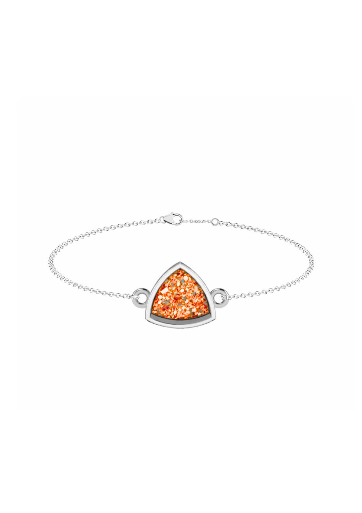 Memorial Sterling Silver Curved Triangle Bracelet