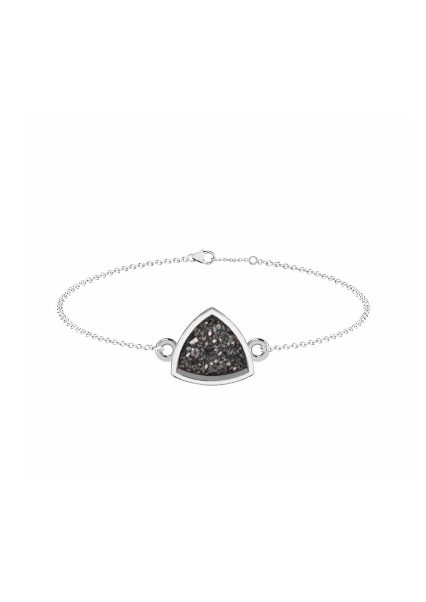 Memorial Sterling Silver Curved Triangle Bracelet