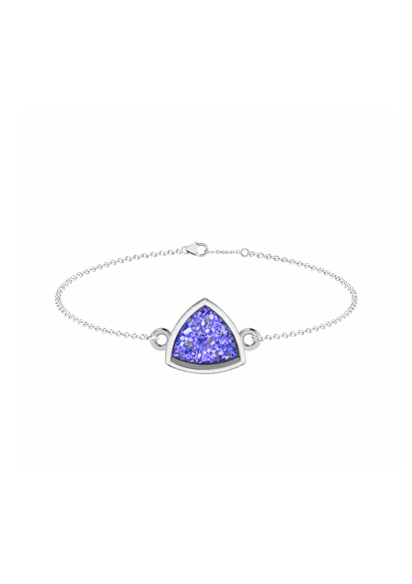 Memorial Sterling Silver Curved Triangle Bracelet