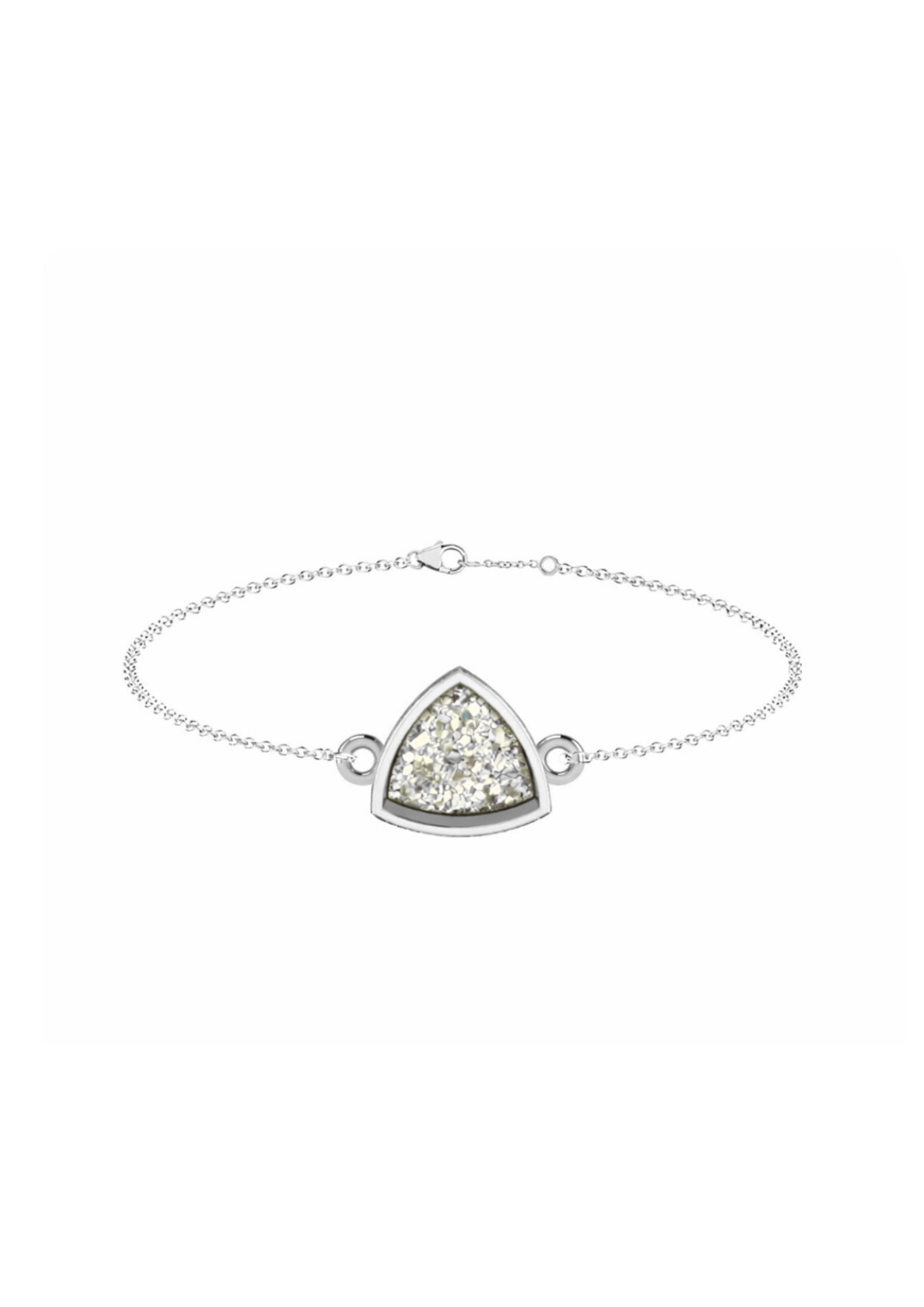 Memorial Sterling Silver Curved Triangle Bracelet