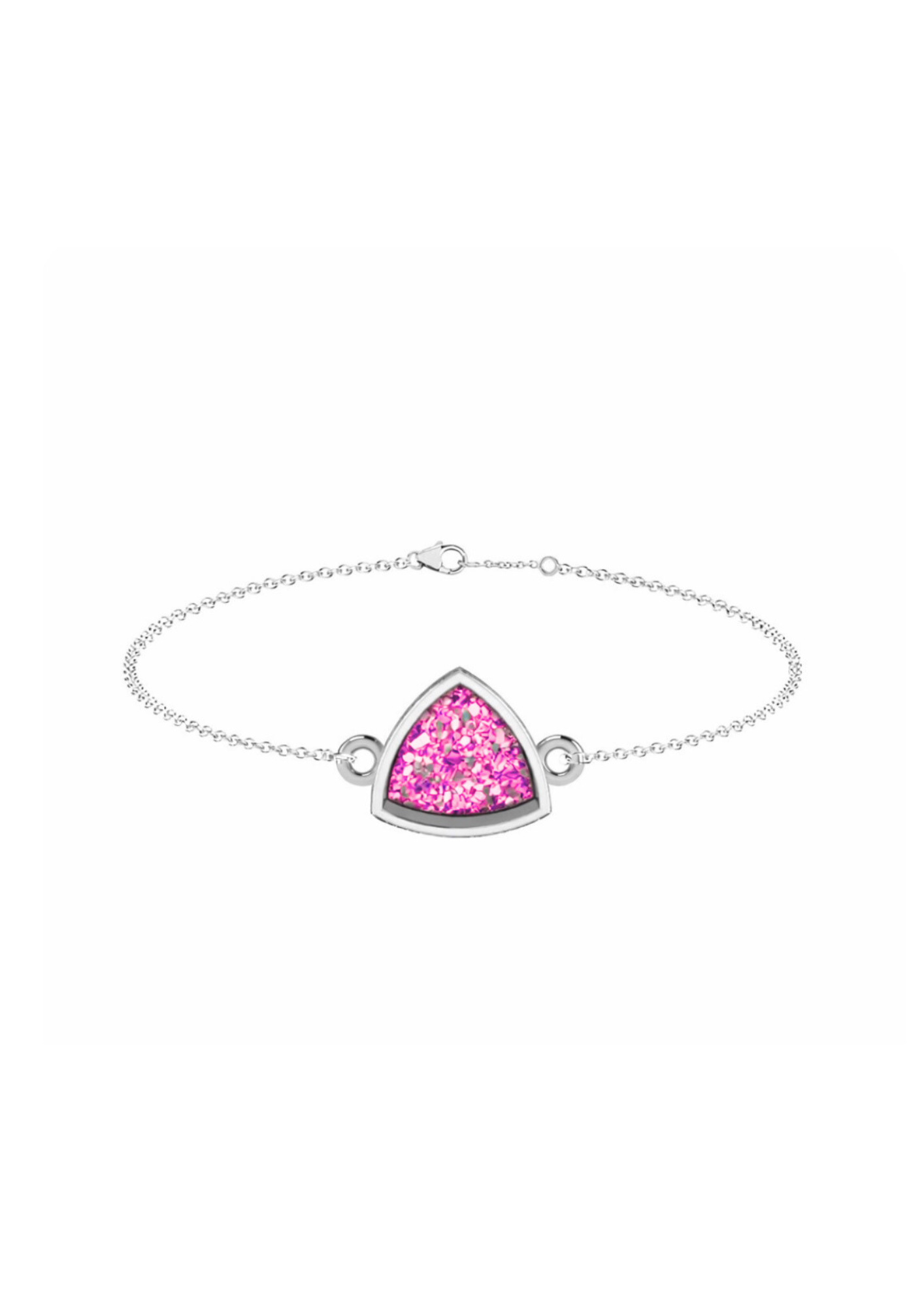 Memorial Sterling Silver Curved Triangle Bracelet