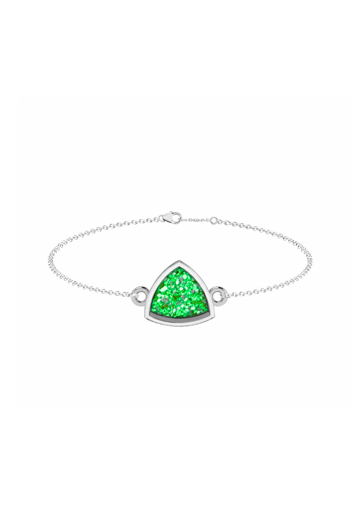 Memorial Sterling Silver Curved Triangle Bracelet