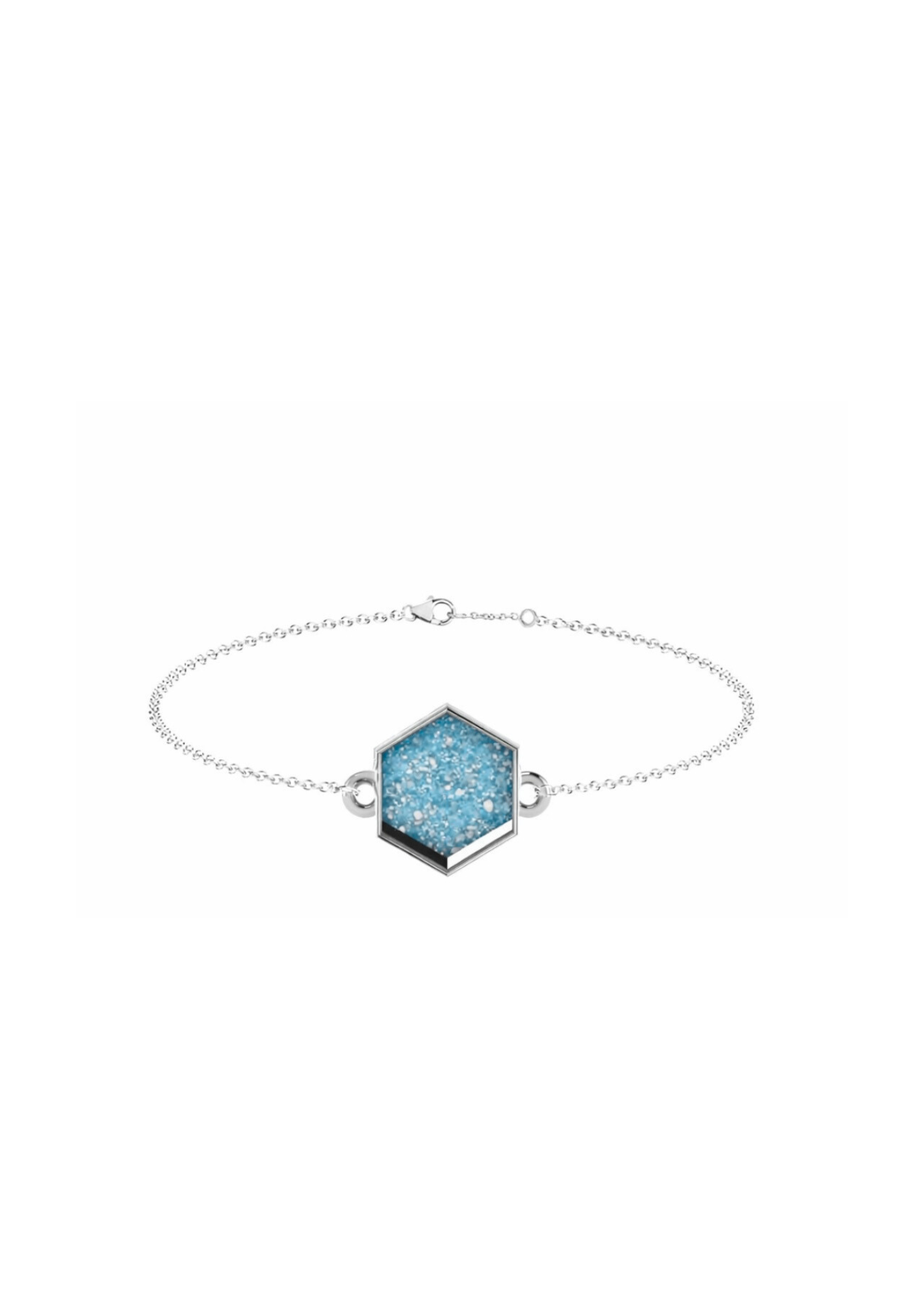 Memorial Sterling Silver Hexagon Bracelet