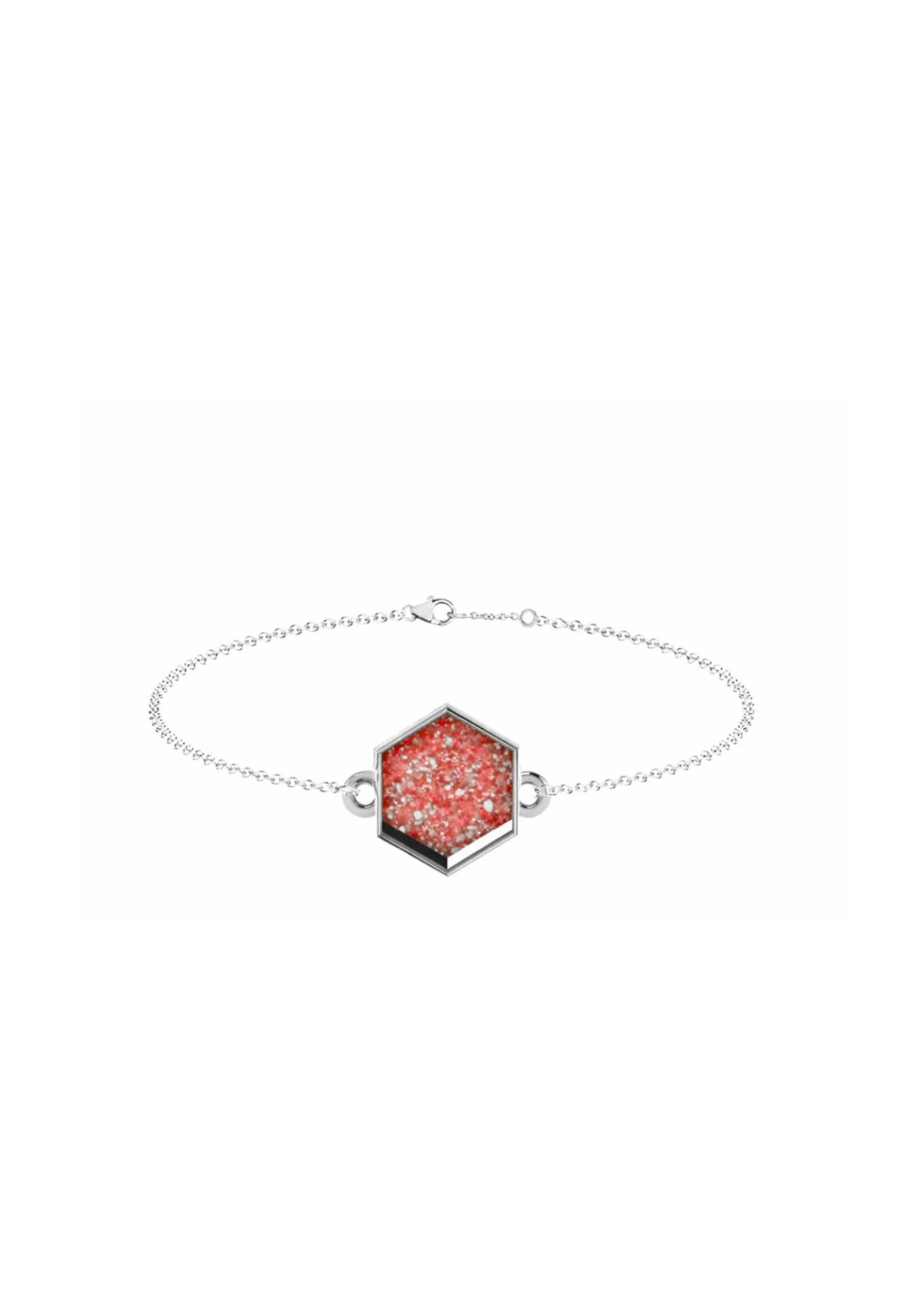 Memorial Sterling Silver Hexagon Bracelet