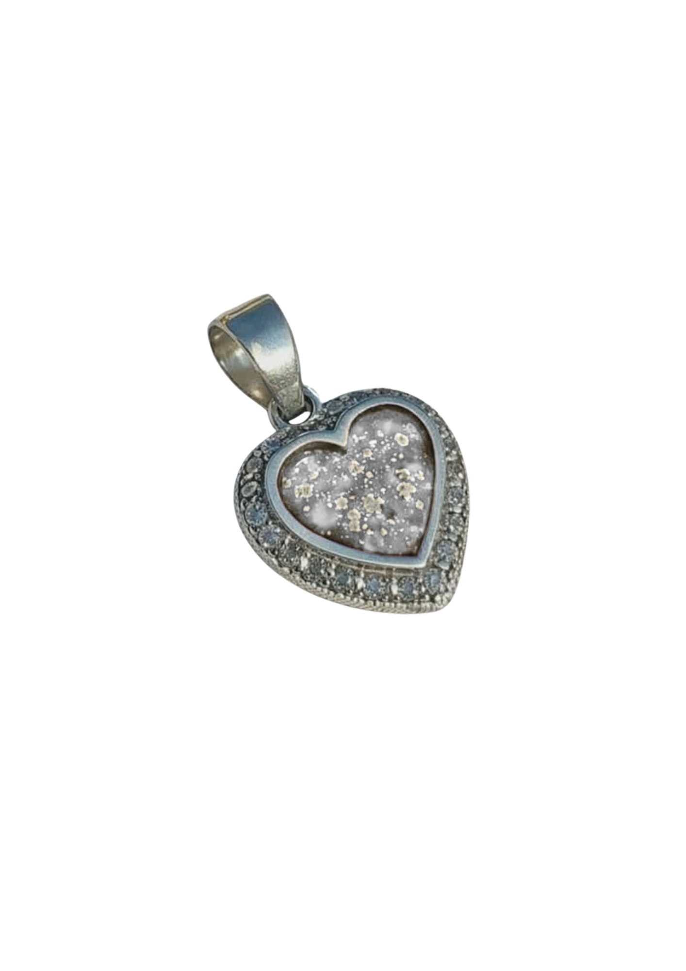 Sterling Silver CZ Surrounded Heart Pendant