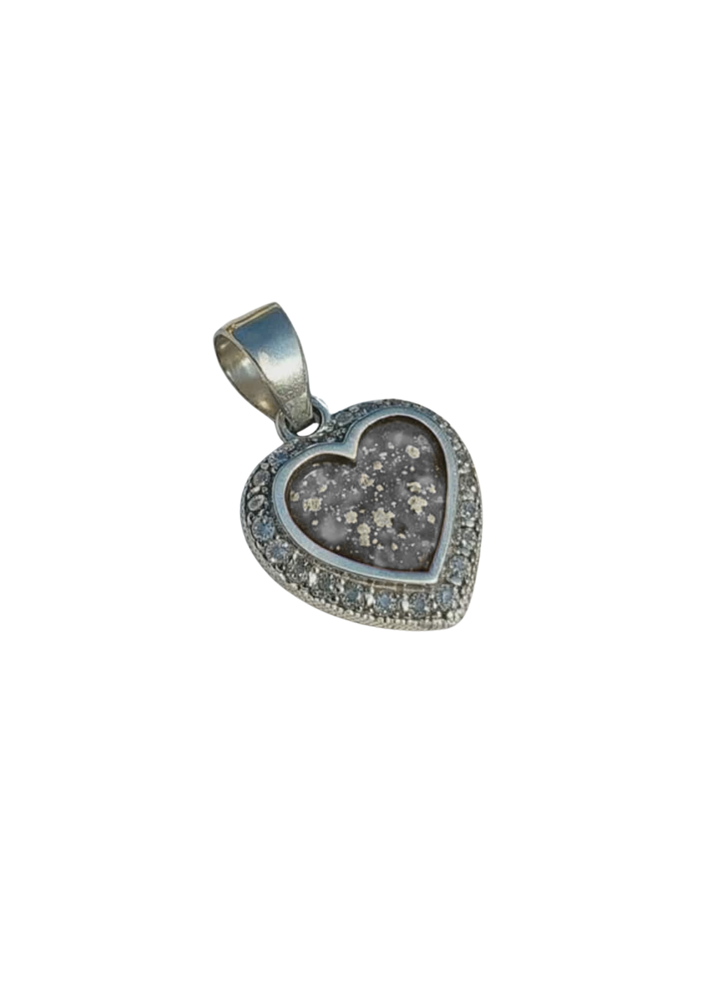 Sterling Silver CZ Surrounded Heart Pendant
