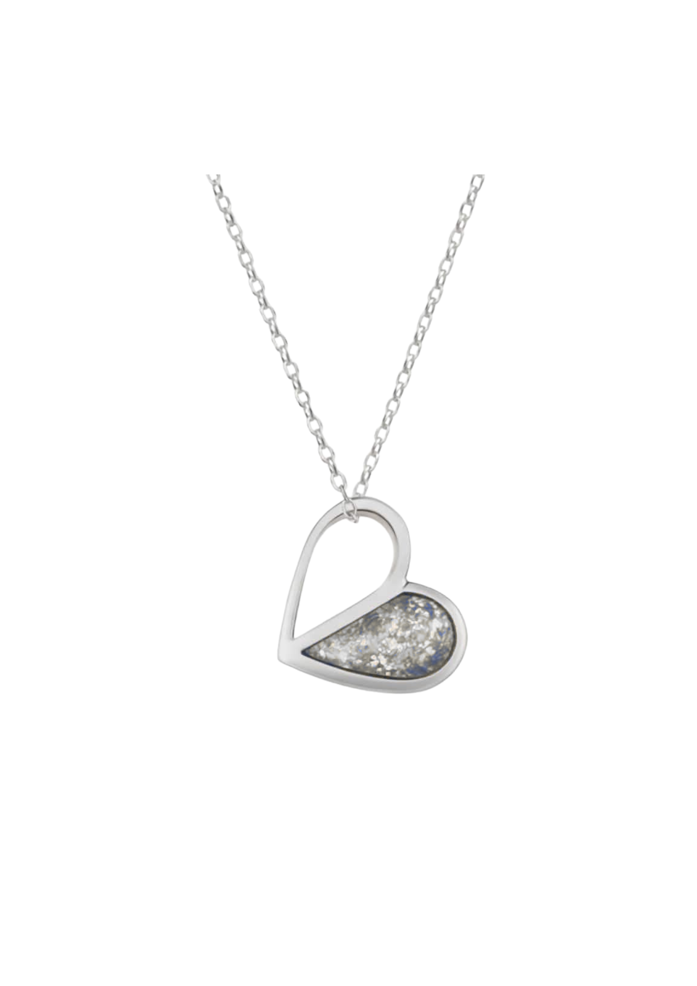 Sterling Silver Half Heart Pendant