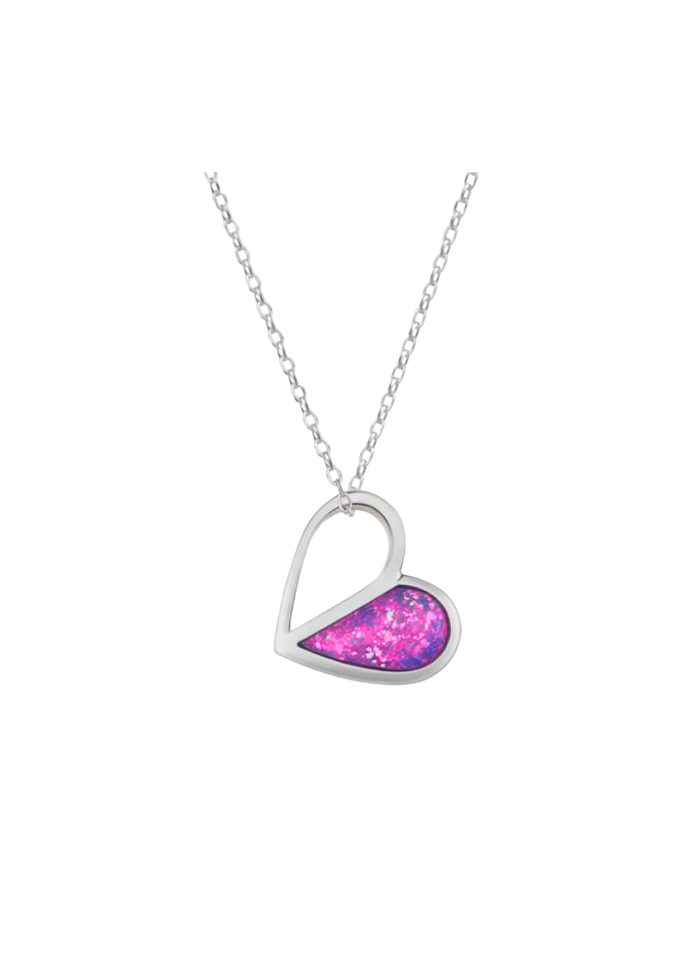 Sterling Silver Half Heart Pendant