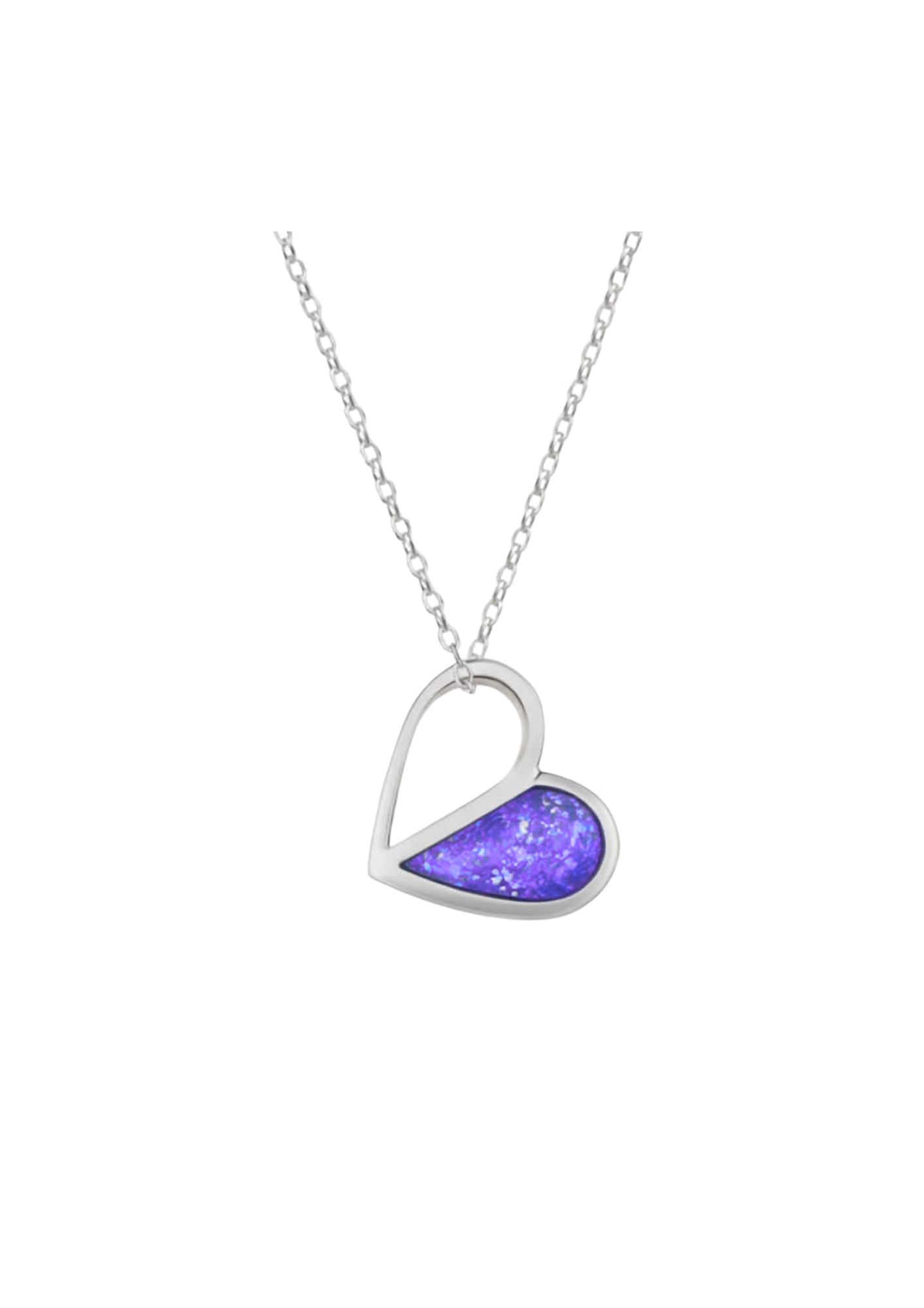 Sterling Silver Half Heart Pendant