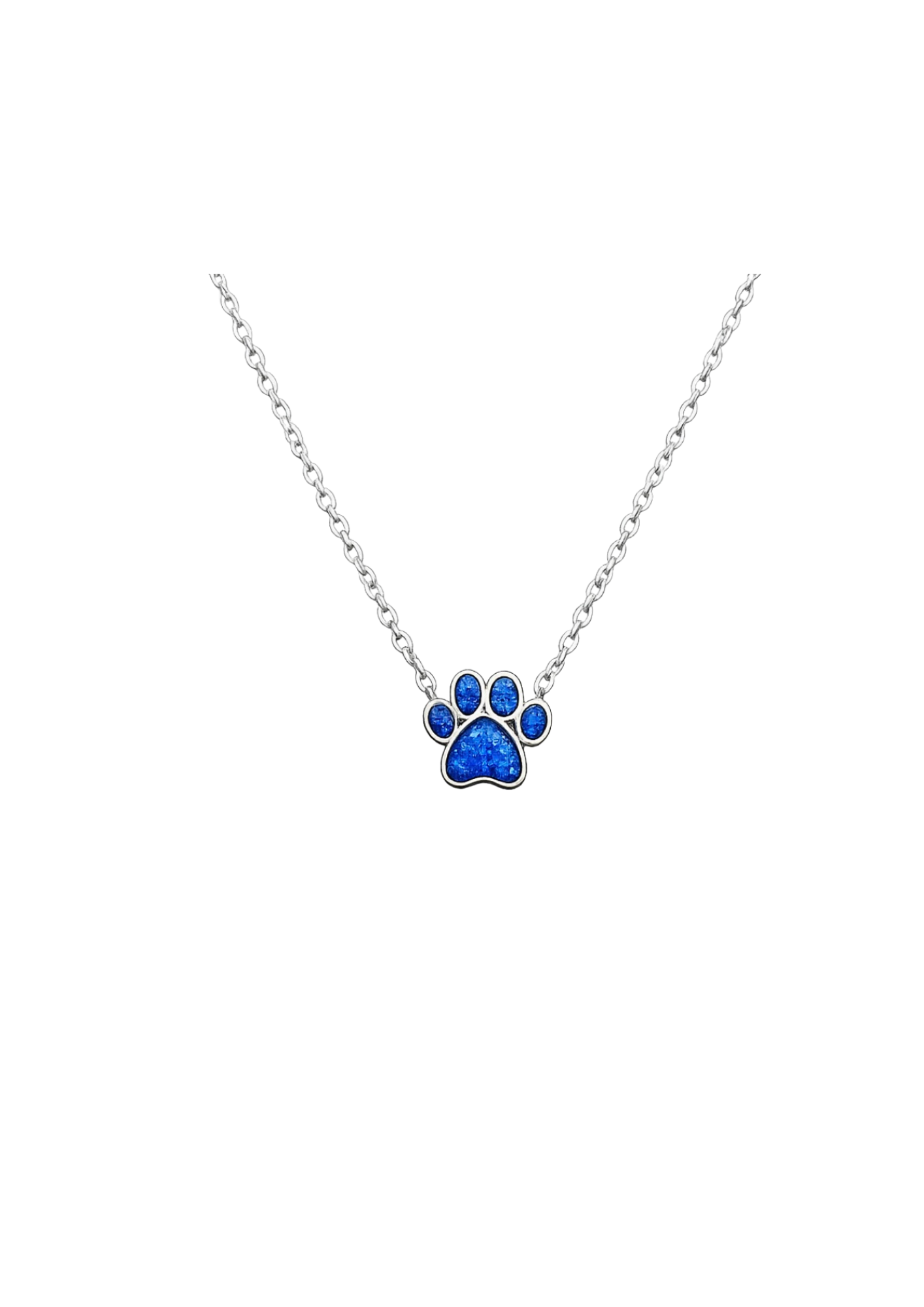Memorial Sterling Silver Paw Print Necklace